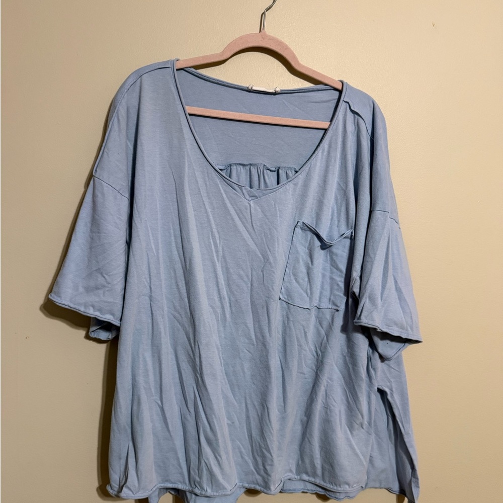 Zenana Outfitters Sky Blue Short Sleeve Tee
